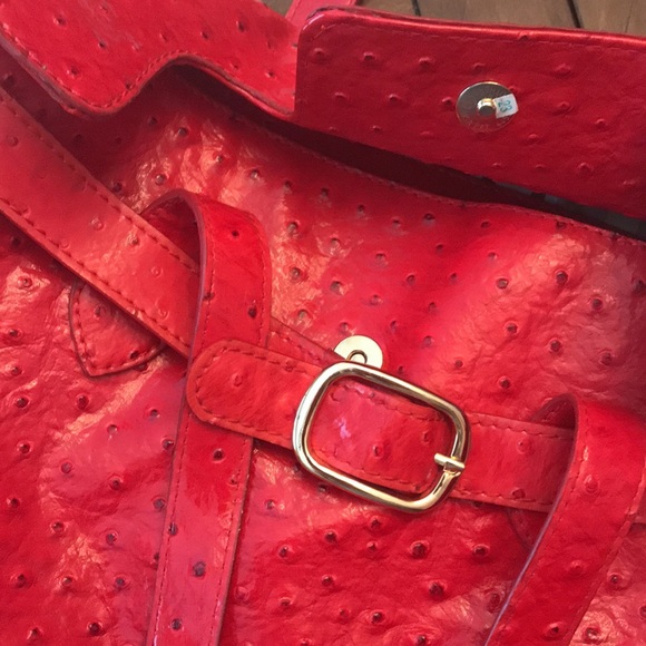 Bright Red, Textured, Nine West Purse With Matching Coin Purse - Picture 6 of 7
